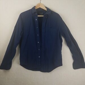 Abercrombie Fitch Muscle Fit Button‎ Down Shirt Navy Blue Long Sleeve Men M